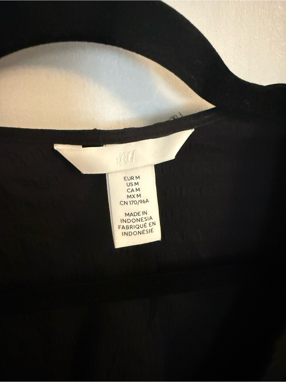 H&M Black Wrap Midi Dress with Puff Sleeves - true medium - Picture 4 of 5